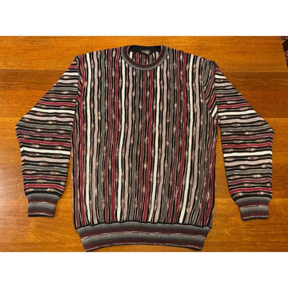 Montechiaro Other - XL Montechiaro Sweater 100% Mercerized Cotton 3d Weave Cosby COOGIE Style Italy